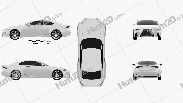 Lexus LF-CC 2012 Clipart and Blueprint - Download Vehicles Clip Art