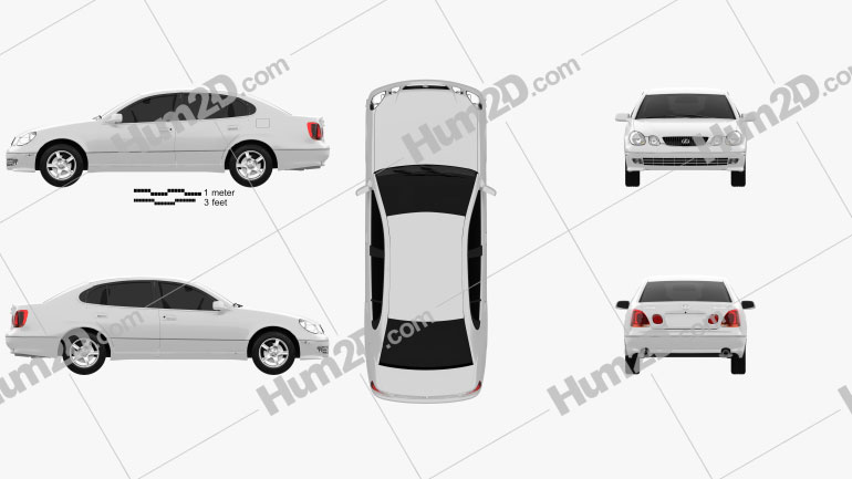 Lexus GS (S160) 2004 Clipart and Blueprint - Download Vehicles Clip Art