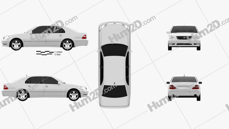 Lexus LS (XF30) 2003 car clipart