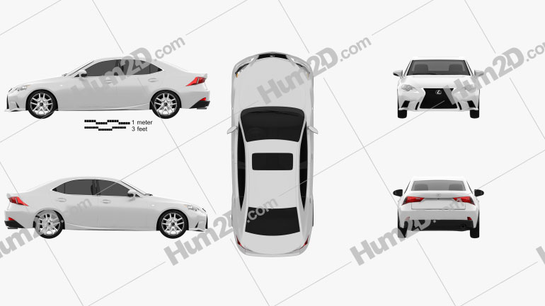 Lexus IS F Sport (XE30) 2013 Blueprint