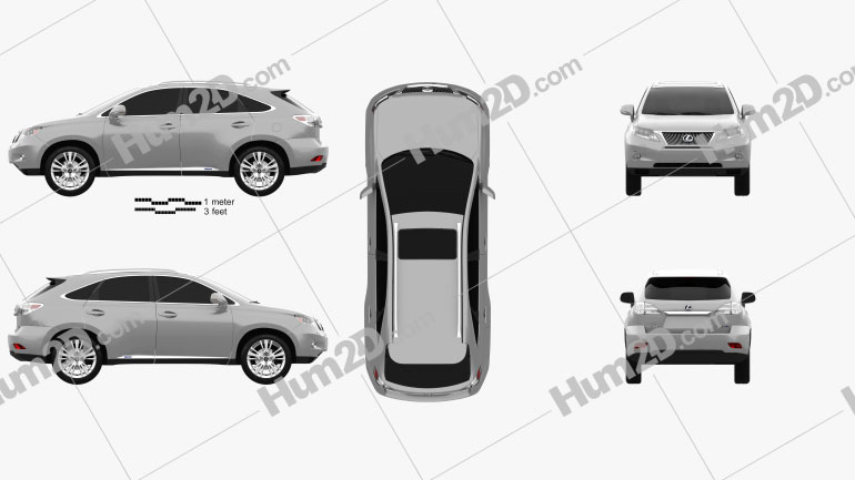 Lexus RX hybrid 2009 Clipart Image