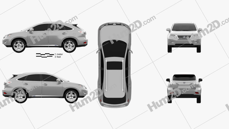 Lexus RX hybrid 2009 car clipart