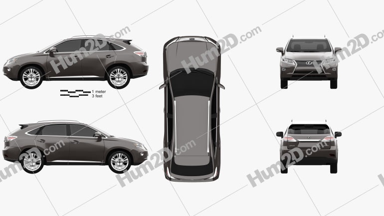 Lexus RX 2012 Clipart and Blueprint - Download Vehicles Clip Art Images