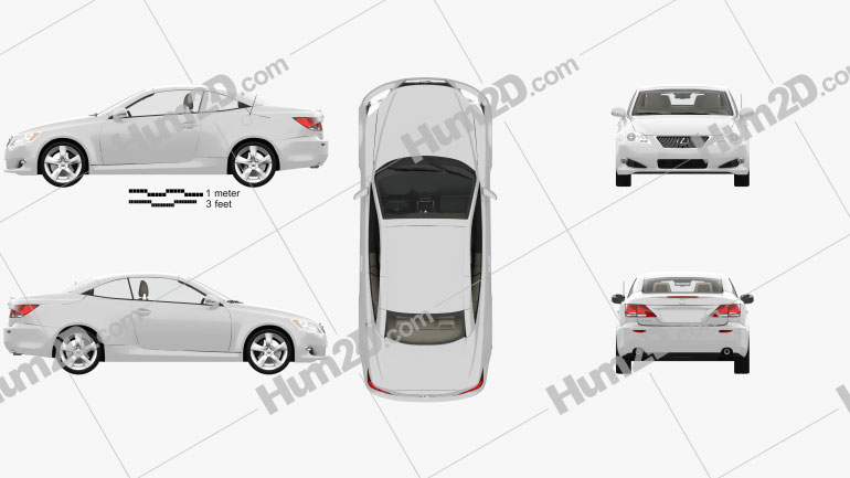 Lexus IS (XE20) with HQ interior 2010 car clipart