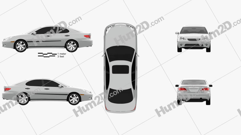 Lexus ES 2004 Clipart and Blueprint - Download Vehicles Clip Art Images