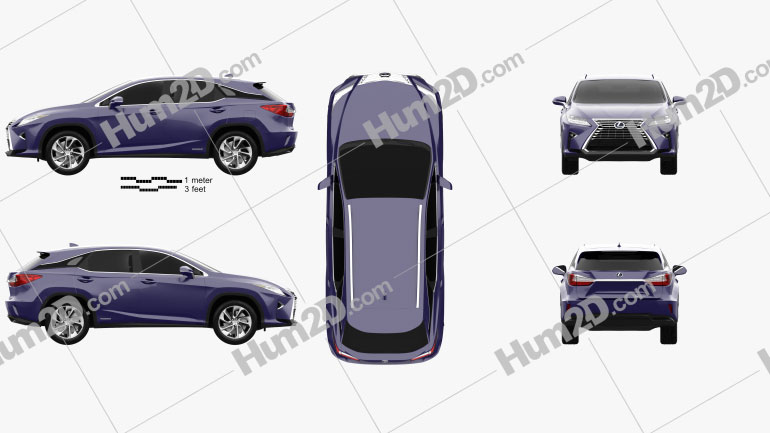 Lexus RX hybrid 2016 Clipart and Blueprint - Download Vehicles Clip Art