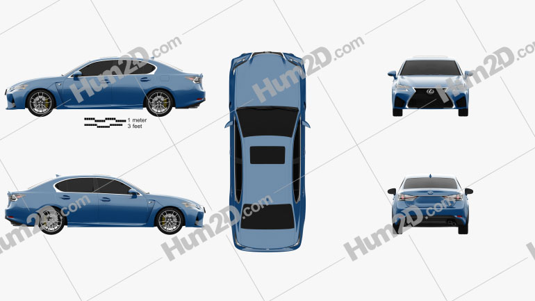 Lexus GS F (2015) Blueprints Vector Drawing Lexus rx blueprints 2007 ...