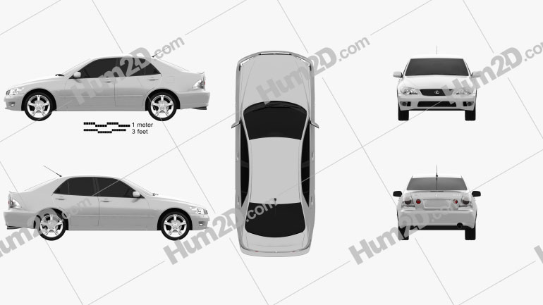 Lexus IS (XE10) 2001 car clipart