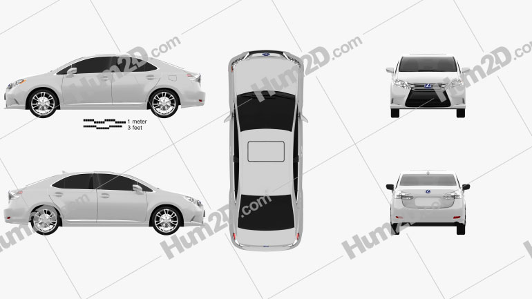 Lexus HS 2014 Clipart Image