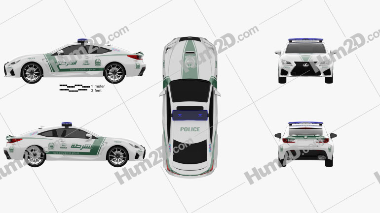 Lexus RC F Police Dubai 2015 car clipart