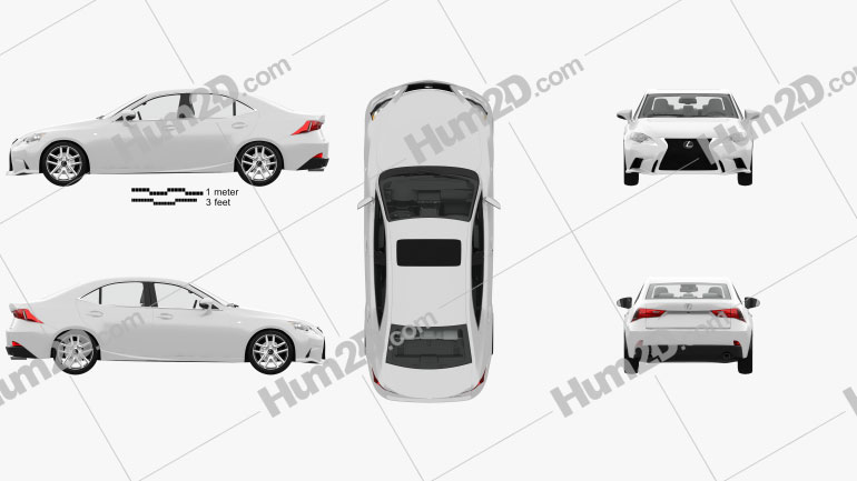 Lexus IS (XE30) F Sport with HQ interior 2013 car clipart