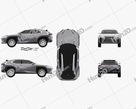 Lexus UX concept 2016 car clipart