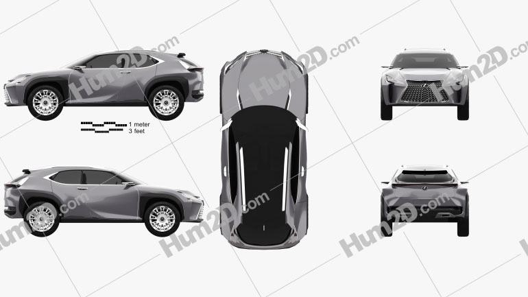 Lexus UX concept 2016 car clipart