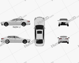 Lexus LS (XF50) F Sport 2018 car clipart