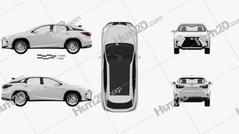 Lexus RX F sport com interior HQ 2016 Imagem Clipart