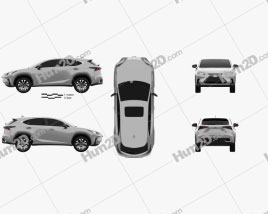 Lexus NX US-spec hybrid 2020 car clipart