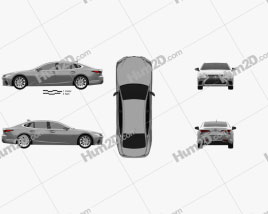 Lexus LS hybrid 2021 car clipart