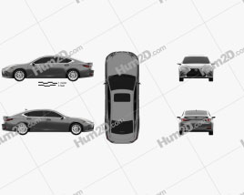 Lexus ES hybrid 2021 car clipart