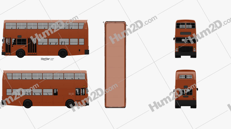 Leyland Victory II Double-Decker Bus 1978 PNG Clipart