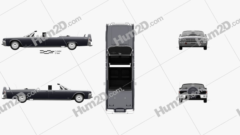 Lincoln Continental X-100 1961 Clipart Image