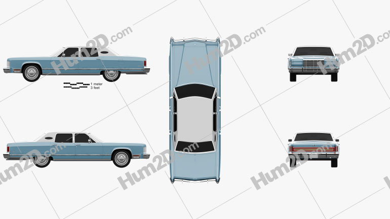 Lincoln Continental sedan 1975 Clipart Image