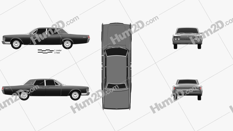 Lincoln Continental sedan 1968 car clipart