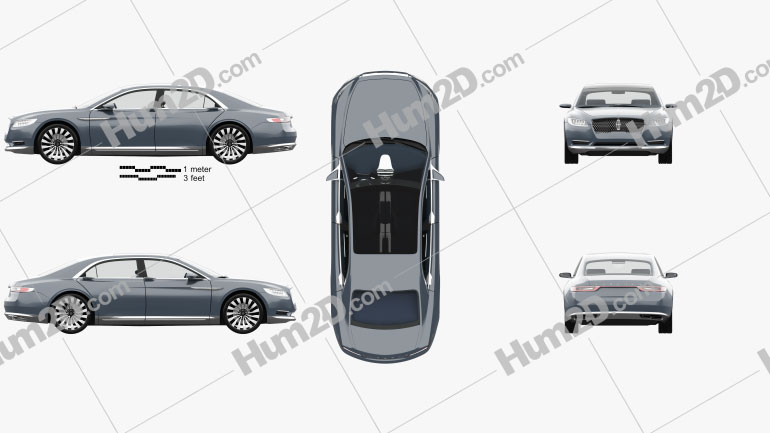 Lincoln Continental with HQ interior 2015 car clipart