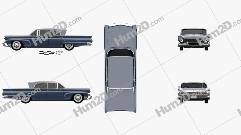 Lincoln Continental Mark III Landau 1958 car clipart