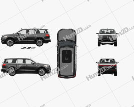 Lincoln Navigator Black Label mit HD Innenraum 2017 car clipart
