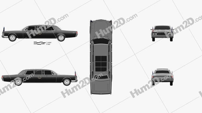 Lincoln Continental US Presidential State Car 1969 car clipart
