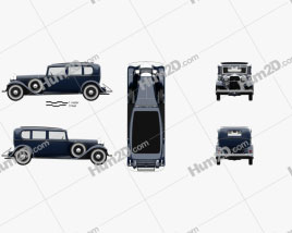 Lincoln KB Limousine with HQ interior 1932 car clipart