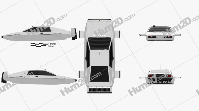 Lotus Esprit James Bond Wet Nellie 1977 car clipart