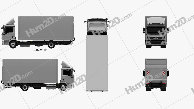 MAN TGL Box Truck 2012 Blueprint