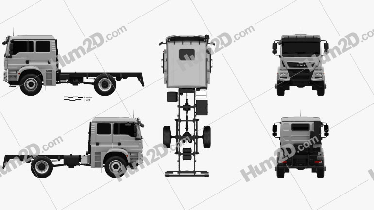 MAN TGM Chassis Truck 2008 2-axle clipart