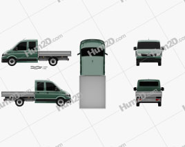 Pickup Truck Crew Cab Platform Body clipart