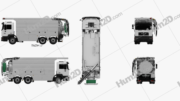 MAN F2000 Sewer Truck 1994 Blueprint