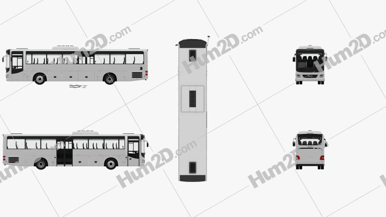 MAN Lion’s Intercity Bus with HQ interior 2015 clipart