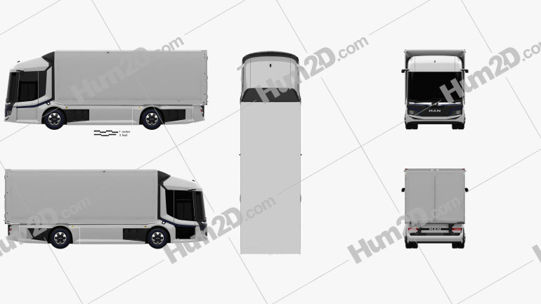 MAN CitE Box Truck 2018 Clipart Image