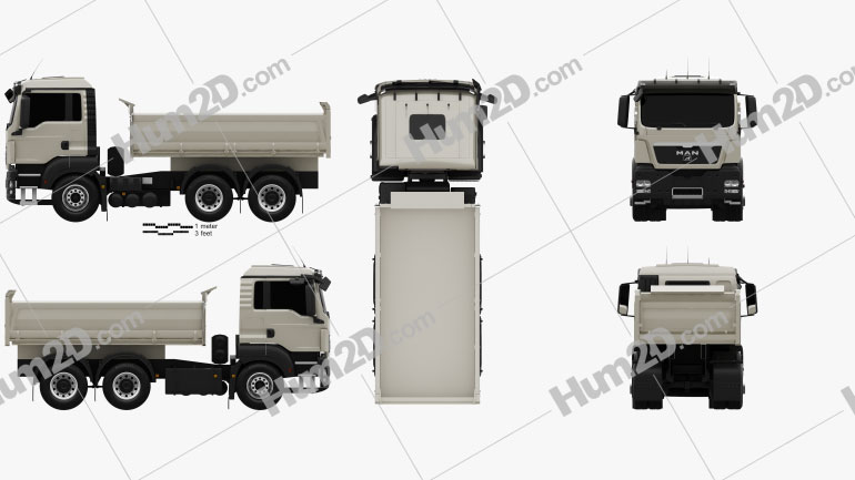 MAN TGS M Cabina curta Meiller-Kipper D316 Caminhão Basculante 3-eixos 2012 clipart
