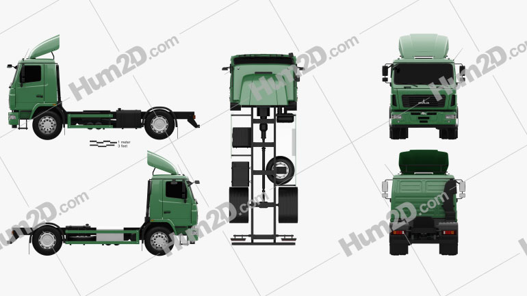 MAZ 5340 M4 Chassis Truck 2015 clipart