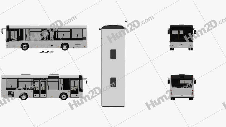 MAZ 226069 Bus 2016 Blueprint