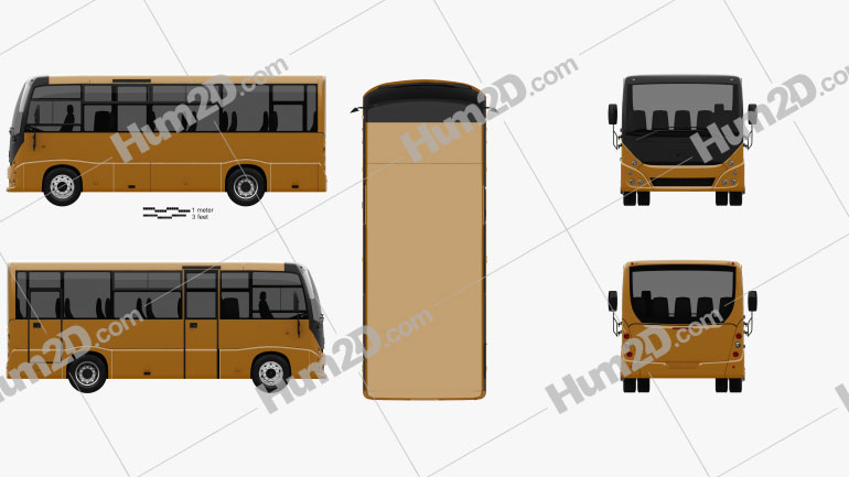MAZ 241030 Bus 2016 Blueprint