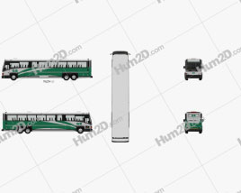 MCI D4500 CT Transit Bus with HQ interior 2008 clipart