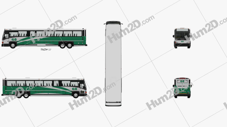 MCI D4500 CT Transit Bus with HQ interior 2008 clipart