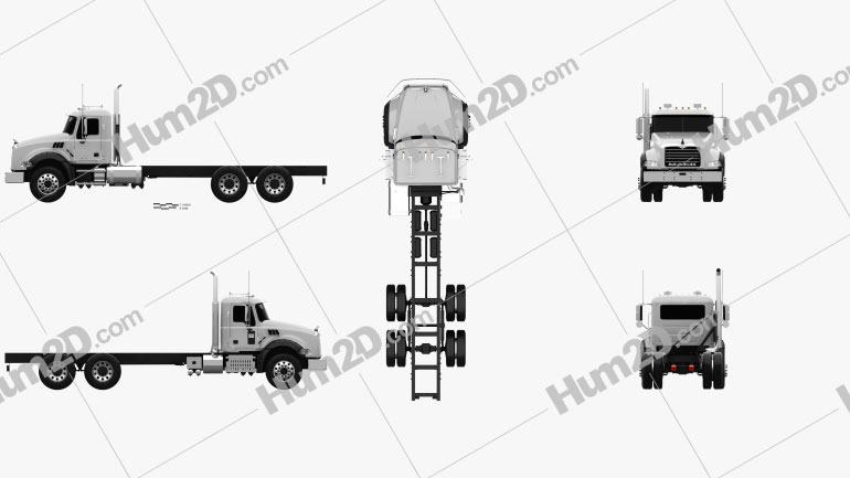 Mack Granite Chassis Truck 2002 PNG Clipart