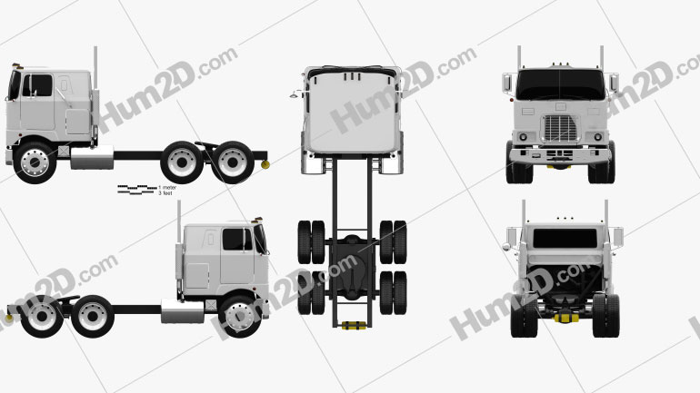 Mack F700 Tractor Truck 1962 Clipart Image