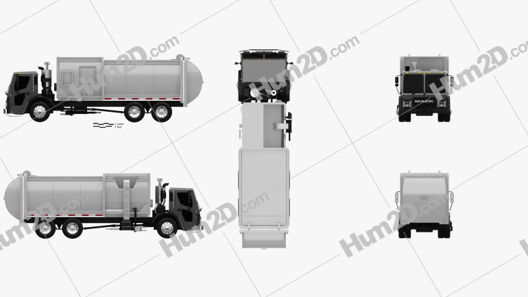 Mack LR Garbage Truck 2015 PNG Clipart