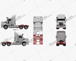 Mack Trident Axle Back High Rise Sleeper Cab Tractor Truck 2008 clipart