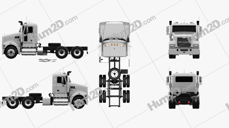 Mack Trident Axle Forward Day Cab Chassis Truck 2008 PNG Clipart