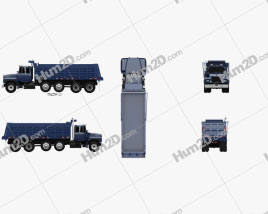 Mack RD600 Dump Truck 2000 clipart